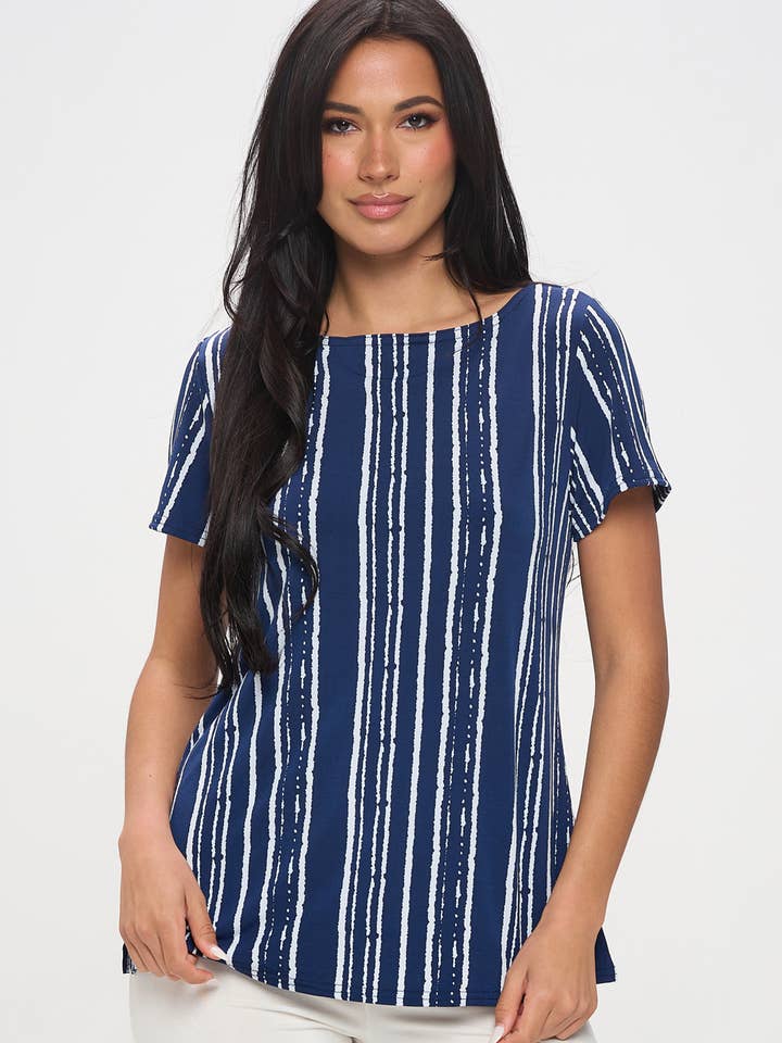 HIT Boat Neckline Short SL Top-3068HT-SRP1-W437 for wholesale by Jostar