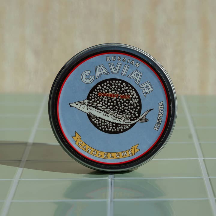 Caviar Tin Candle | Luxe Gourmet Candle for wholesale by Number One Caviar LLC