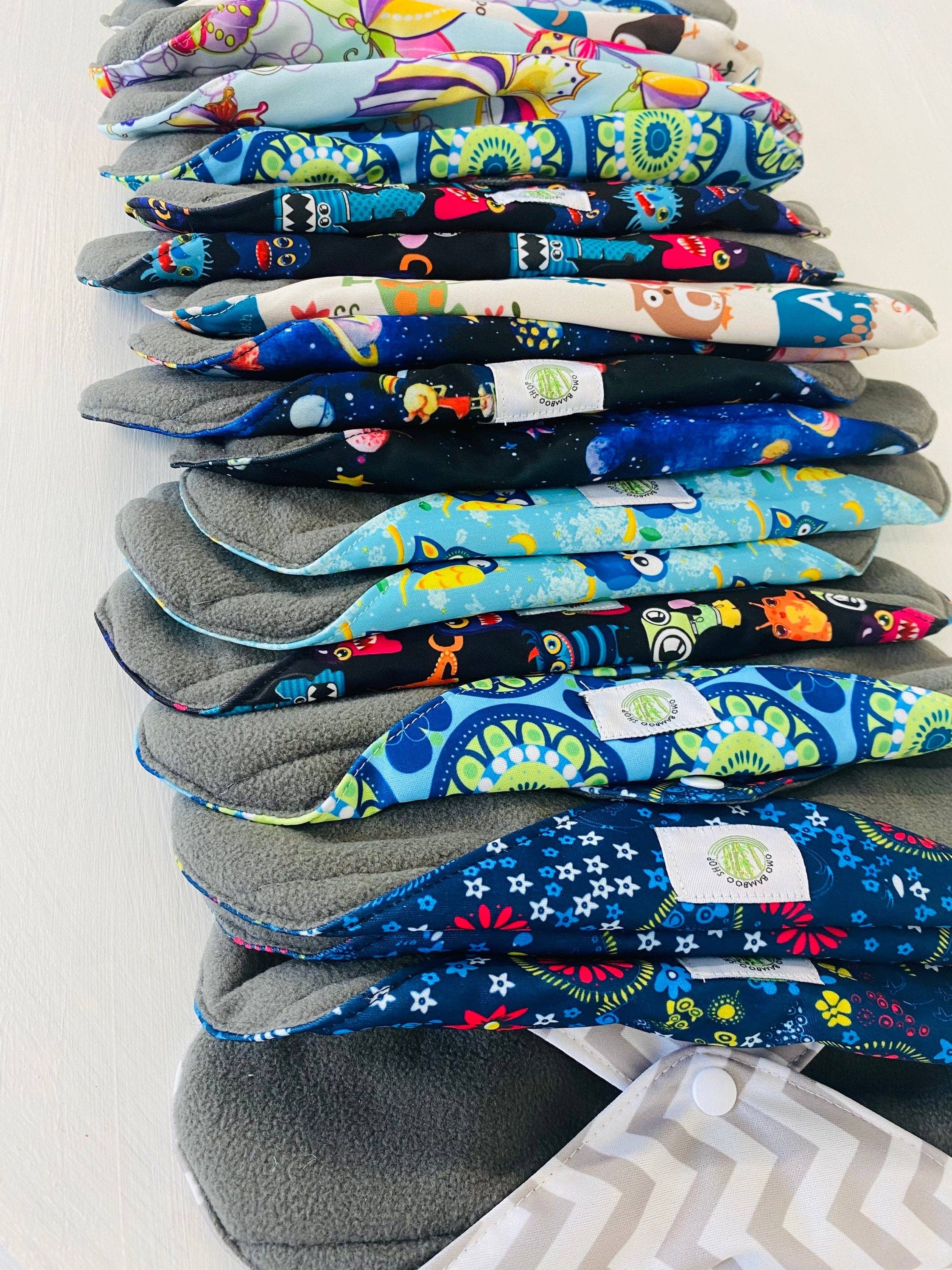 MadebyOmo - Vente Culotte menstruelle – femme - Grandes serviettes hygiéniques réutilisables l Serviette hygiénique réutilisable Grande l Serviette hygiénique naturelle l Serviette hygiénique en bambou l Tampon pour débit important2