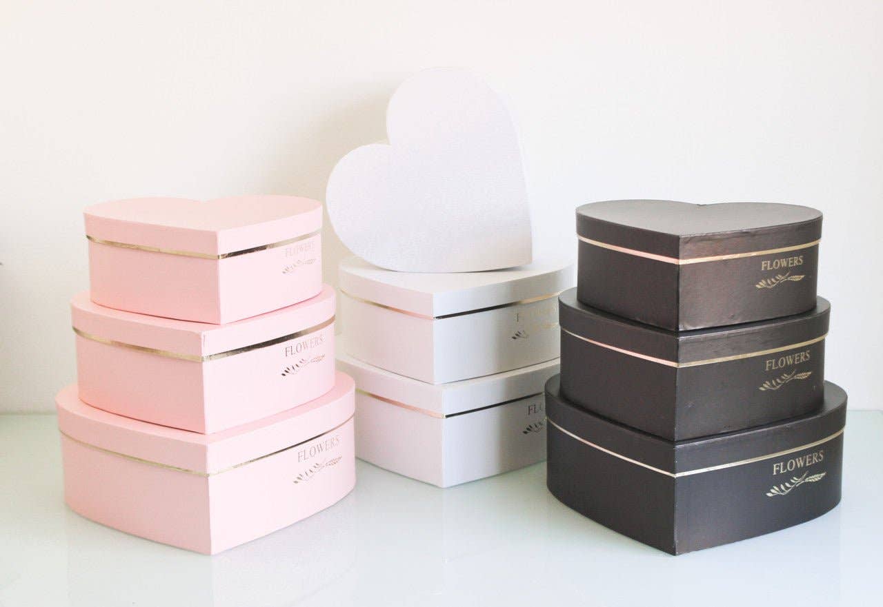 Elegant Design Supply - Vente Coffrets cadeaux - Boîte cadeau en forme de cœur avec fleurs14