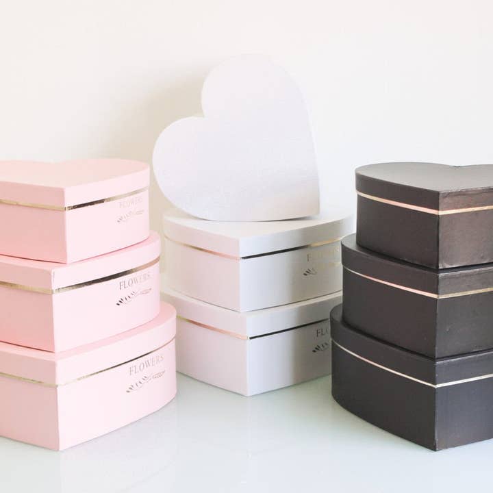 Elegant Design Supply - Vente Coffrets cadeaux - Boîte cadeau en forme de cœur avec fleurs14