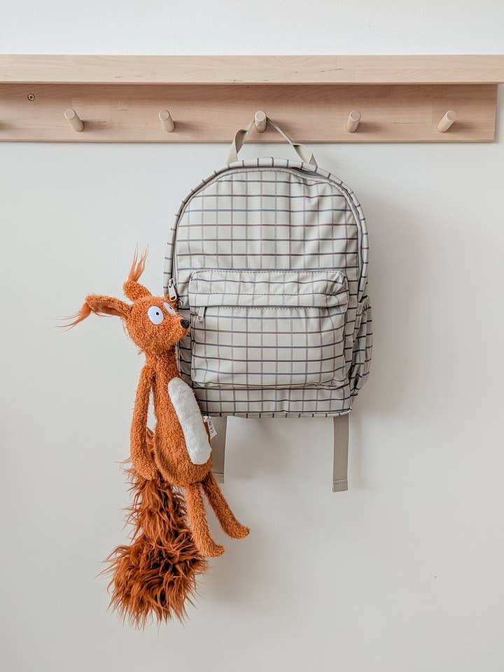 Mini Backpack - Taupe grid - Menoum Menoum for wholesale by Shine on me Distribution