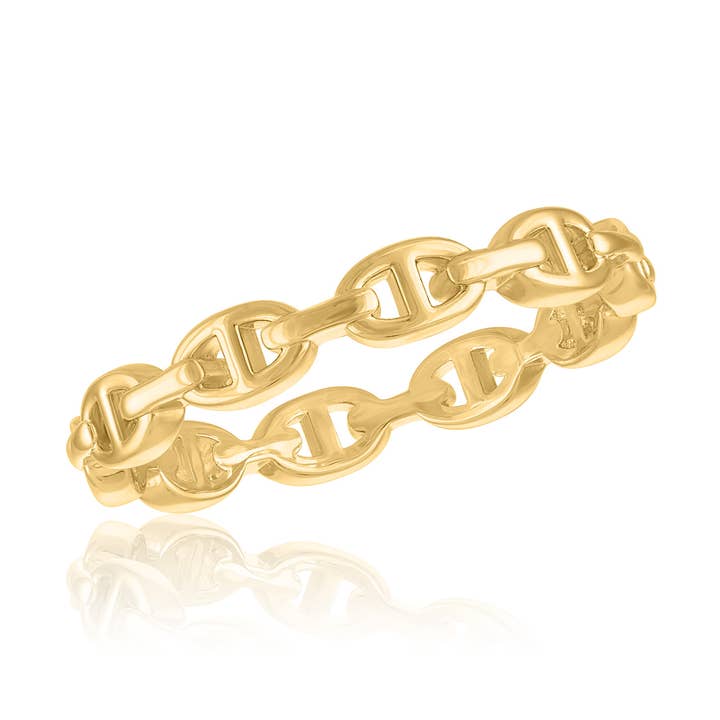 Layers Ring: Mariner Link Gold Ring for wholesale by Center Court