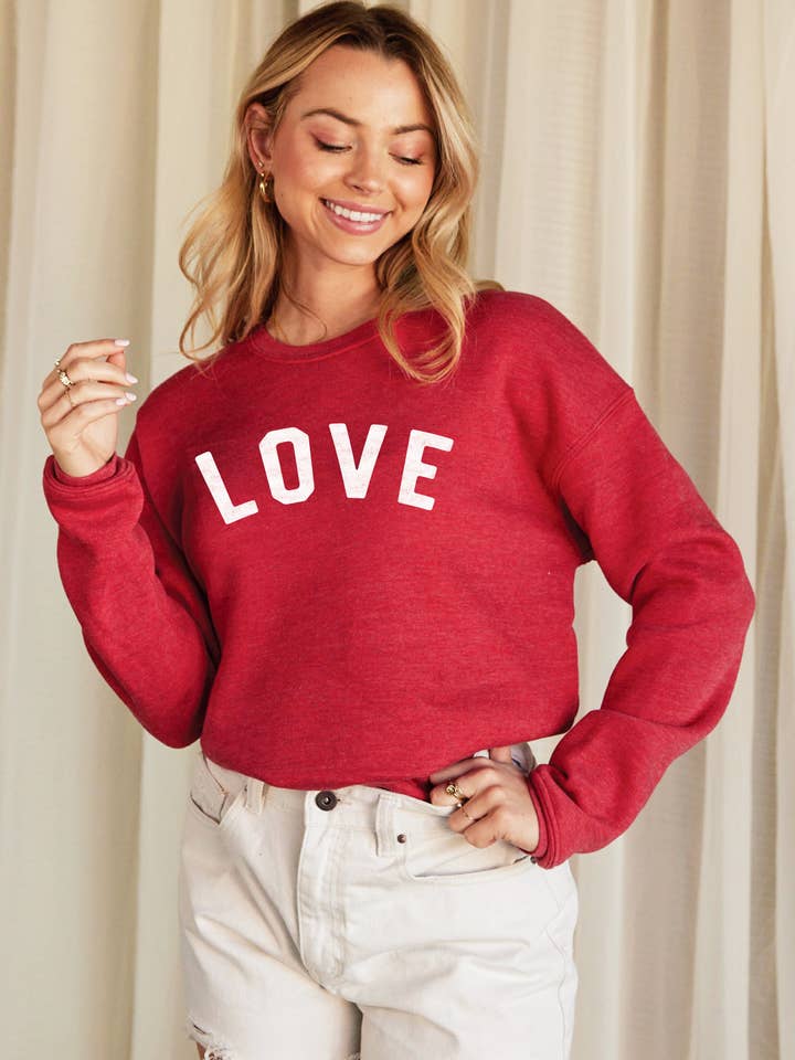 LOVE Grafisk Sweatshirt for engroshandel hos OAT COLLECTIVE