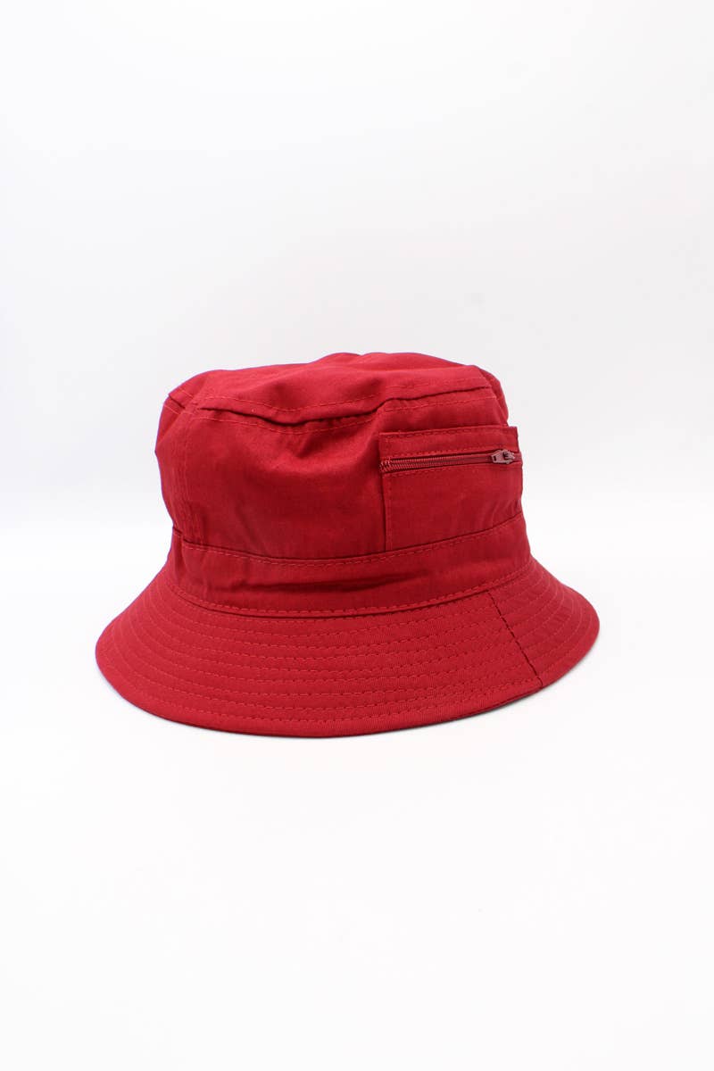 Hologramme Paris - Wholesale Bucket Hat - Unisex - Plain Cotton Classic Bucket Hat with Zip5