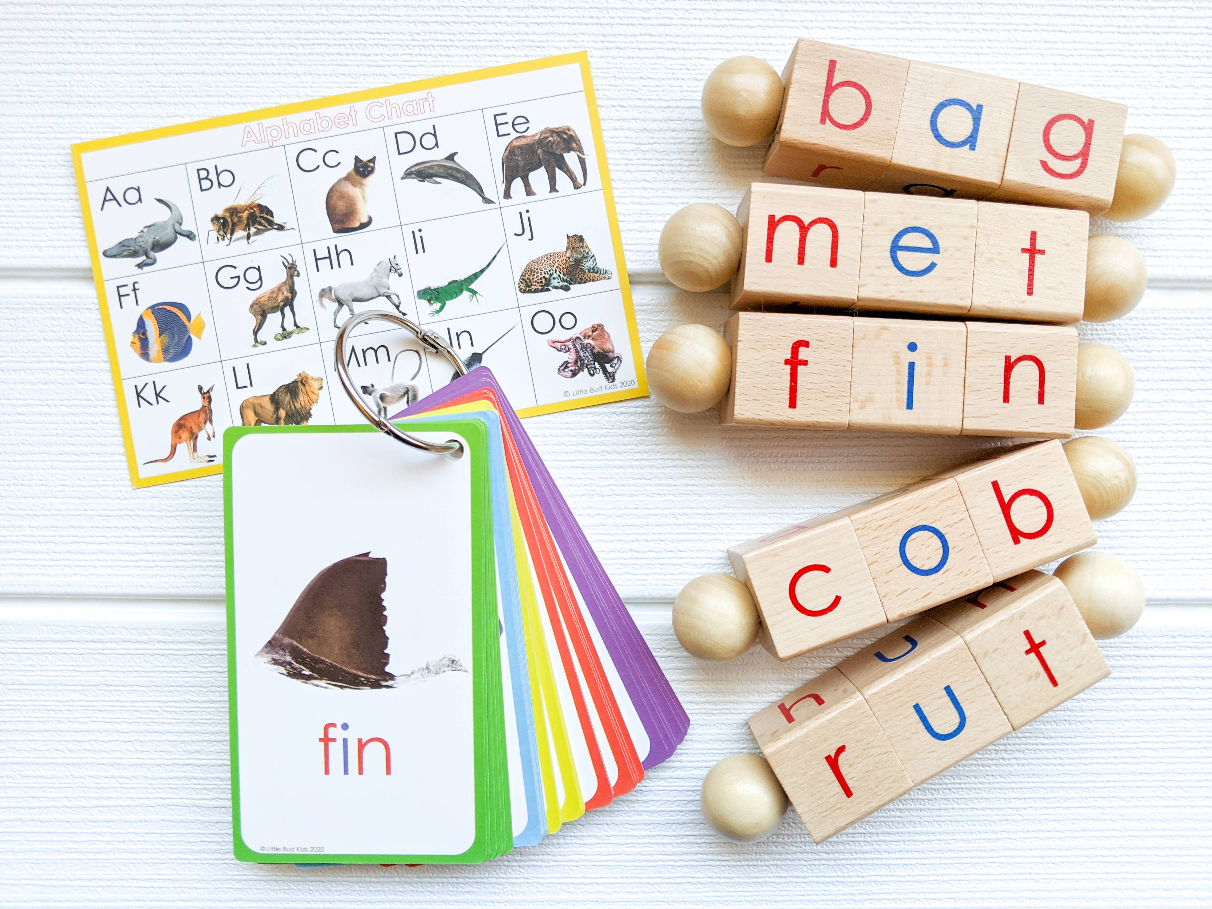 Little Bud Kids - Wholesale Learning Cards - Kids & Baby - Spin-and-Read Montessori Phonics Reading Blocks & CVC Cards6