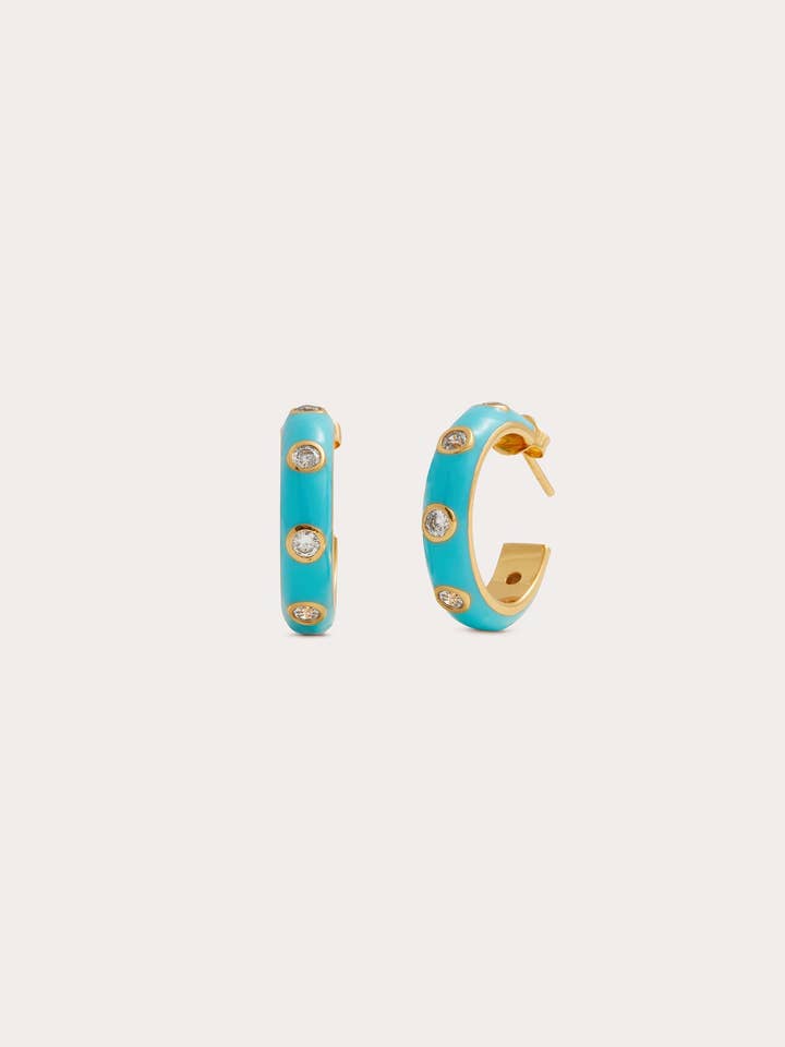Enamel Stone Hoops for wholesale by Petit Moments
