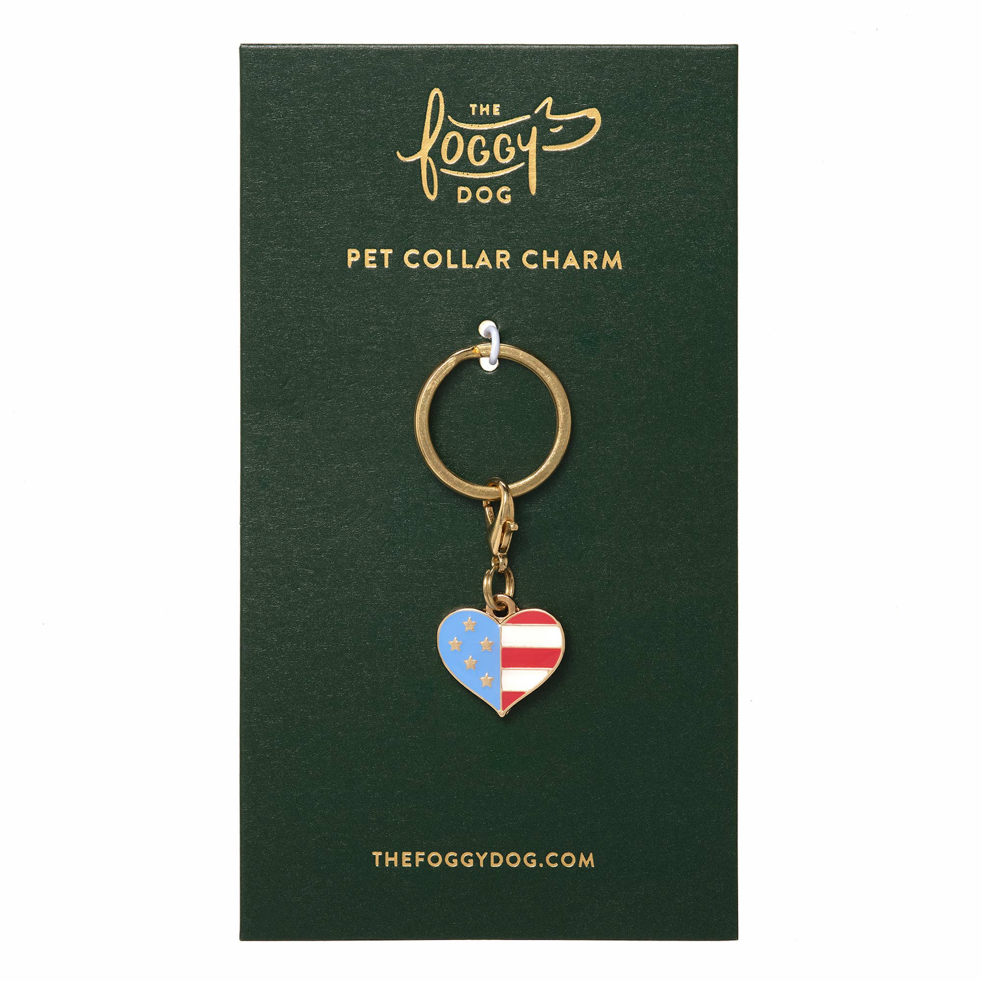 The Foggy Dog – Pendente para coleira - Gato e cão por atacado – Encanto de Coleira de Verão do Dia da Memória I Heart America1