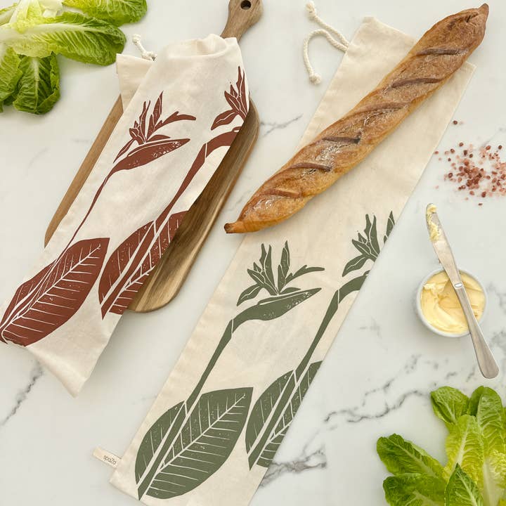 Halo Dish Covers - Wholesale Food Storage Container - Baguette Bag 28" (72cm) long bread storage for large loaf