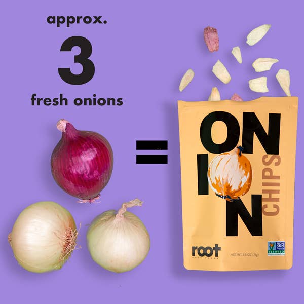 Root Foods - Wholesale Chips - Onion – Inner Case - 6 bags6