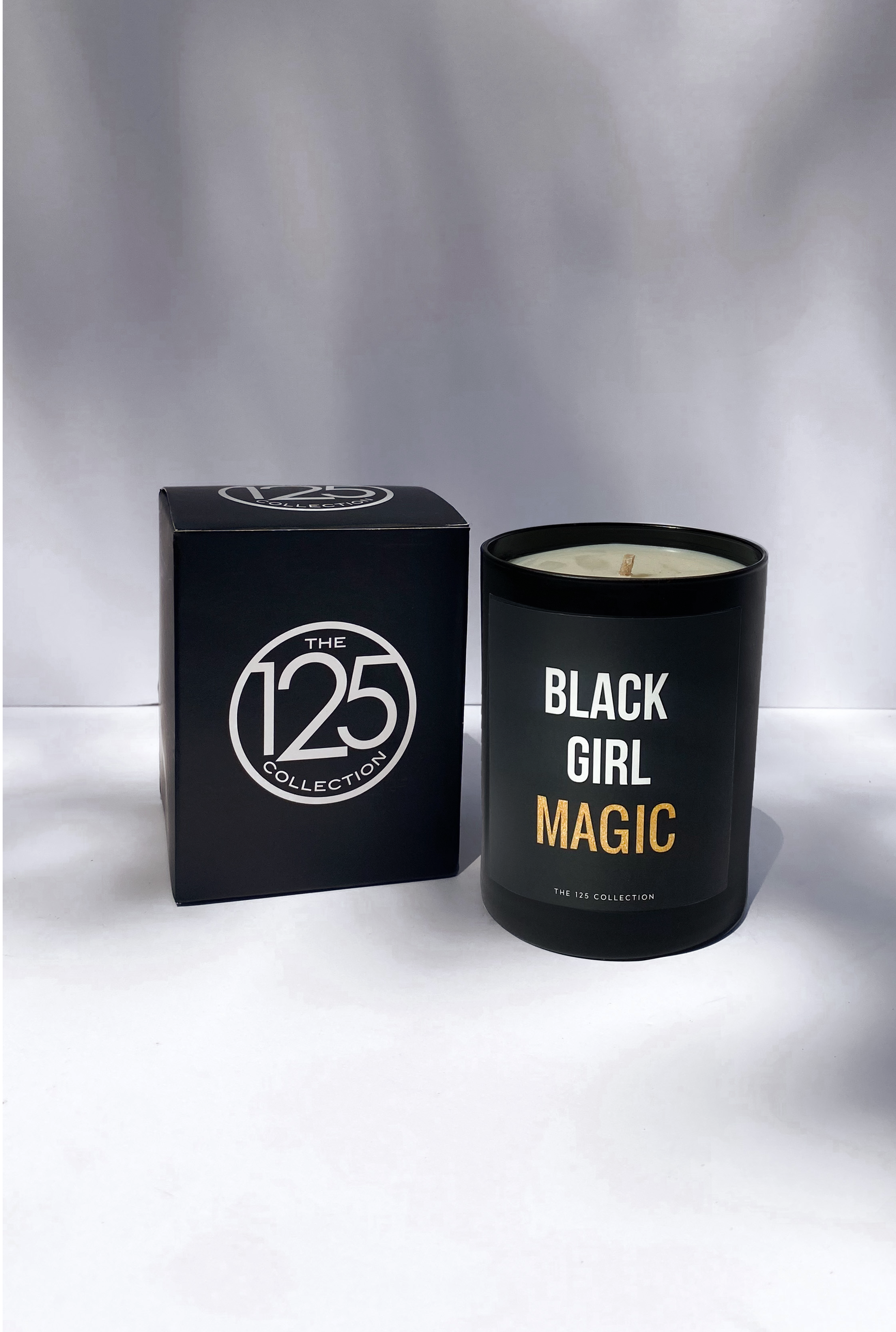 The 125 Collection - Wholesale Jar/Filled Candle - Black Girl Magic: 12 oz Matte Black Glass Soy Candle3