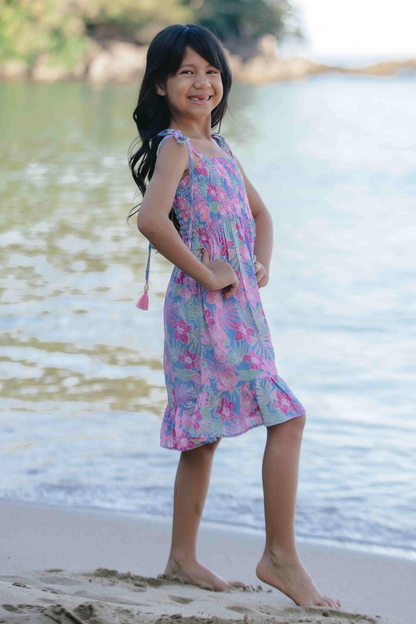 Tropics Cornflower Kids Surfs Up Dress for wholesale on Faire2
