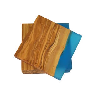 Custom Handmade Epoxy and Olive Wood Coasters for Drinks, Suitable for  Variety of Cups, Modern Home Decor Coasters,tabletop Protection 