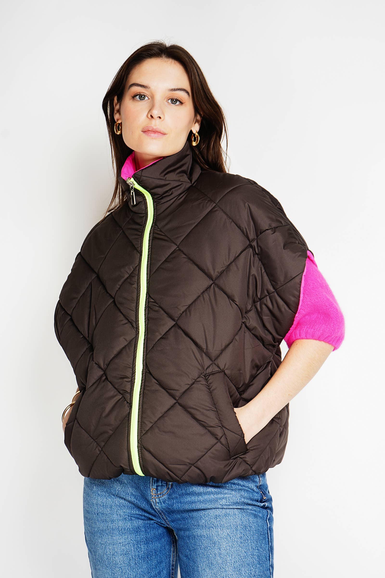 NOELINE - Wholesale Puffer Jacket - Women's - Reversible quilted jacket 8858-UNI3