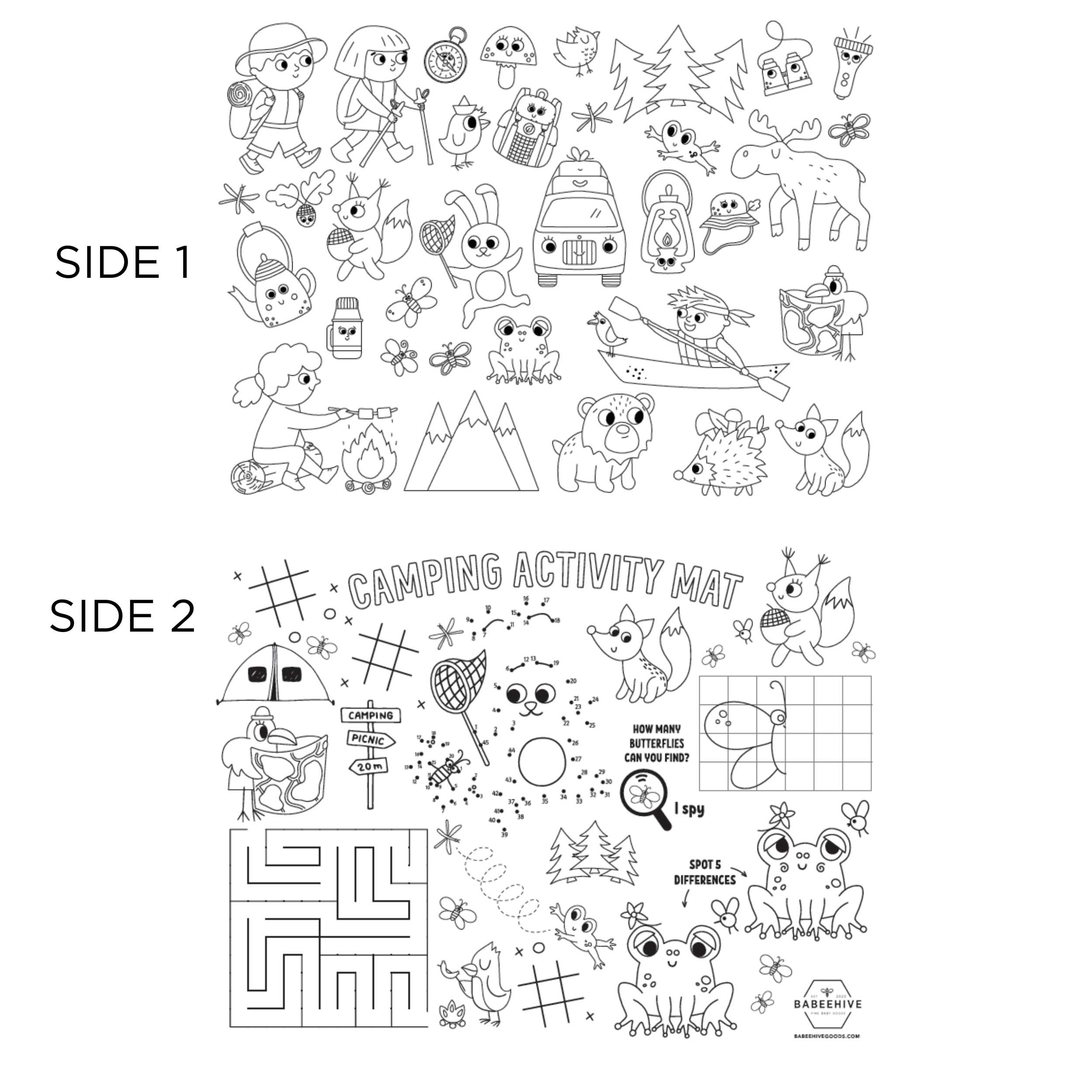 Babeehive Goods - Wholesale Coloring Mat - Kids & Baby - Silicone Reusable Coloring Placemat14