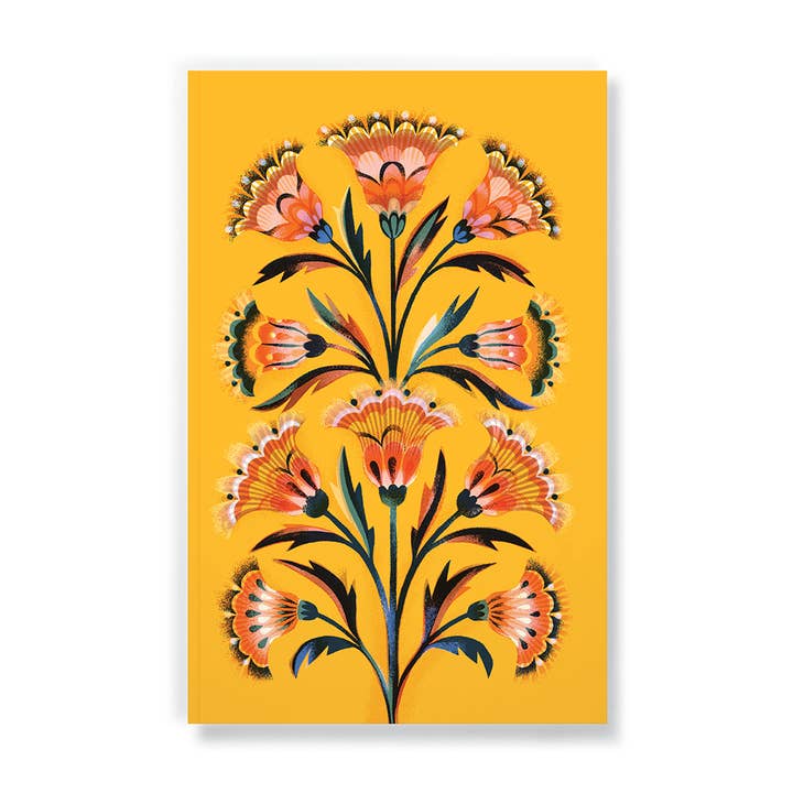 Carnet de notes à plat classique à motif floral doré pour la vente par Denik