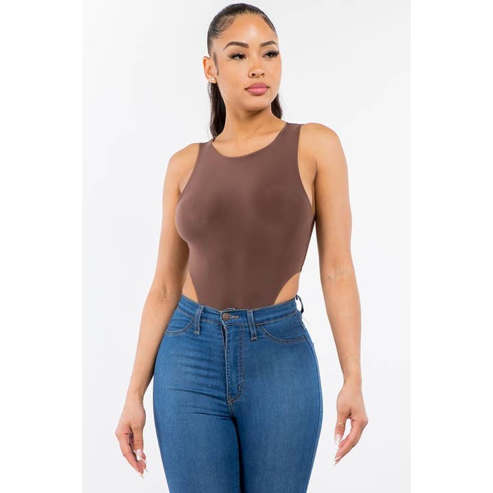 J6375 High Cut Ärmelloser doppellagiger Body mit Druckknopf für den Großhandel von Uptown Apparel