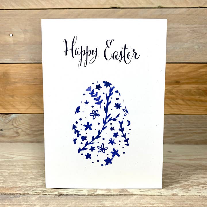 Floral Easter Egg Card for wholesale by Arty Bee Designs