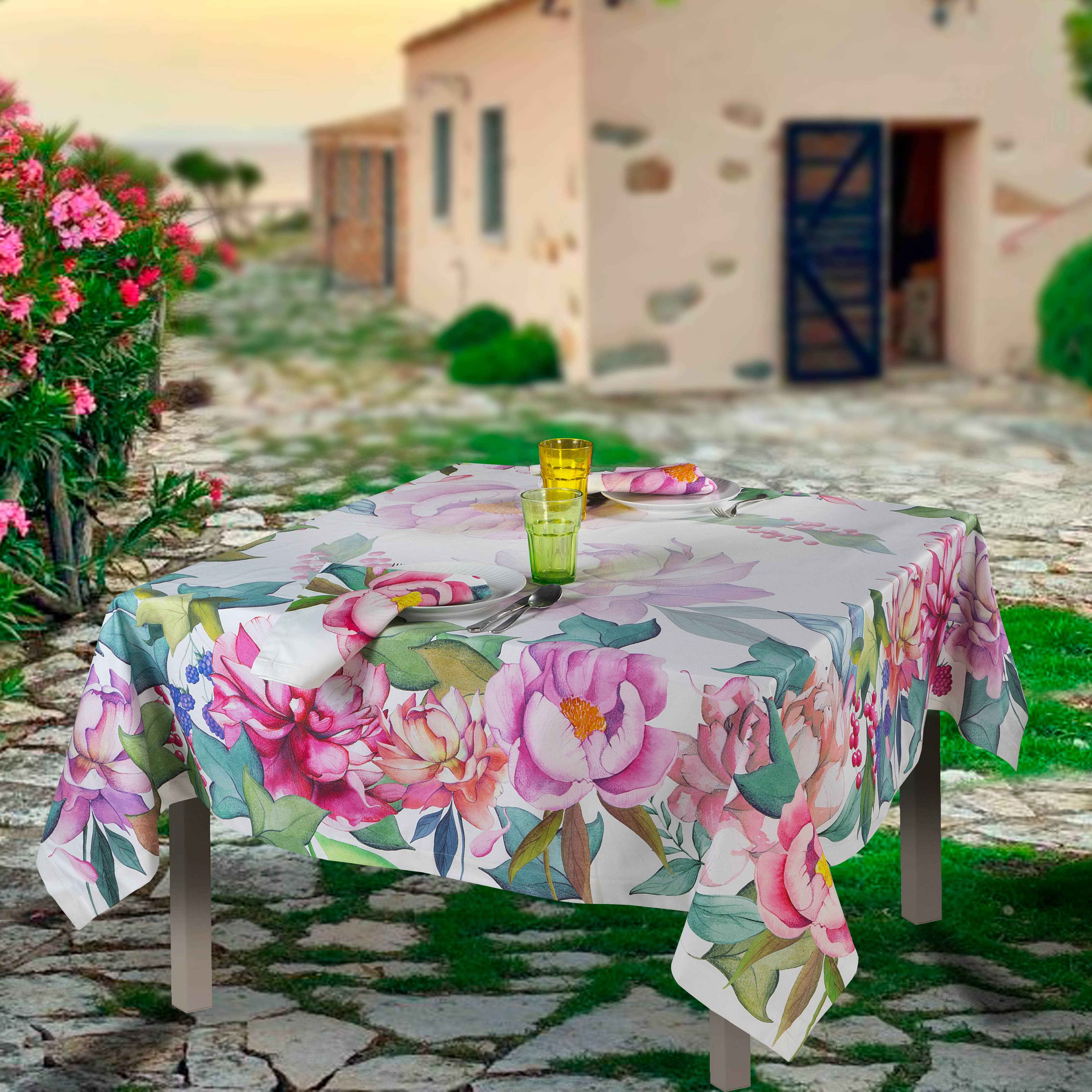 The Napking - Wholesale Tablecloth - Cotton Satin Tablecloths Peonia 100% Made in Italy4