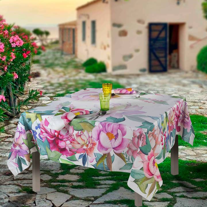 The Napking - Wholesale Tablecloth - Cotton Satin Tablecloths Peonia 100% Made in Italy4