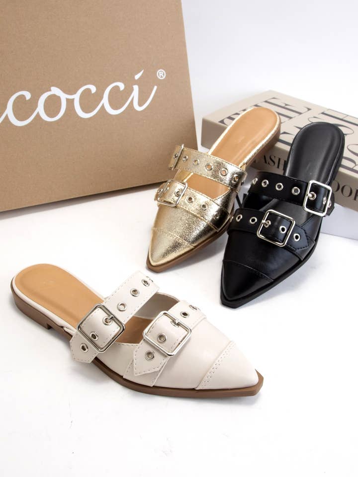 CCOCCI - Wholesale Sandals - Women's - POINTED TOE SLIP ON FLATS