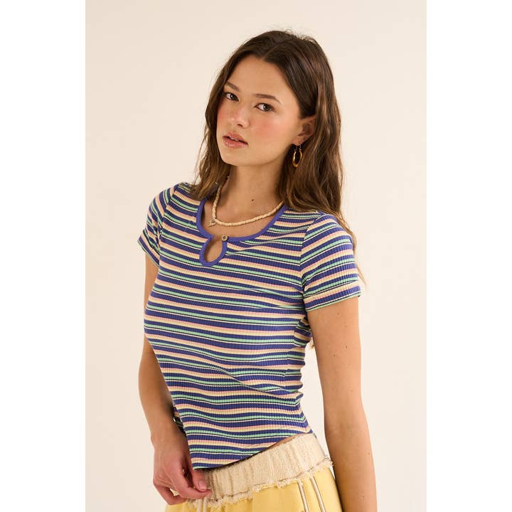 The GREii - Wholesale Knit Top - Women's - Vibrant Striped Knit Top8