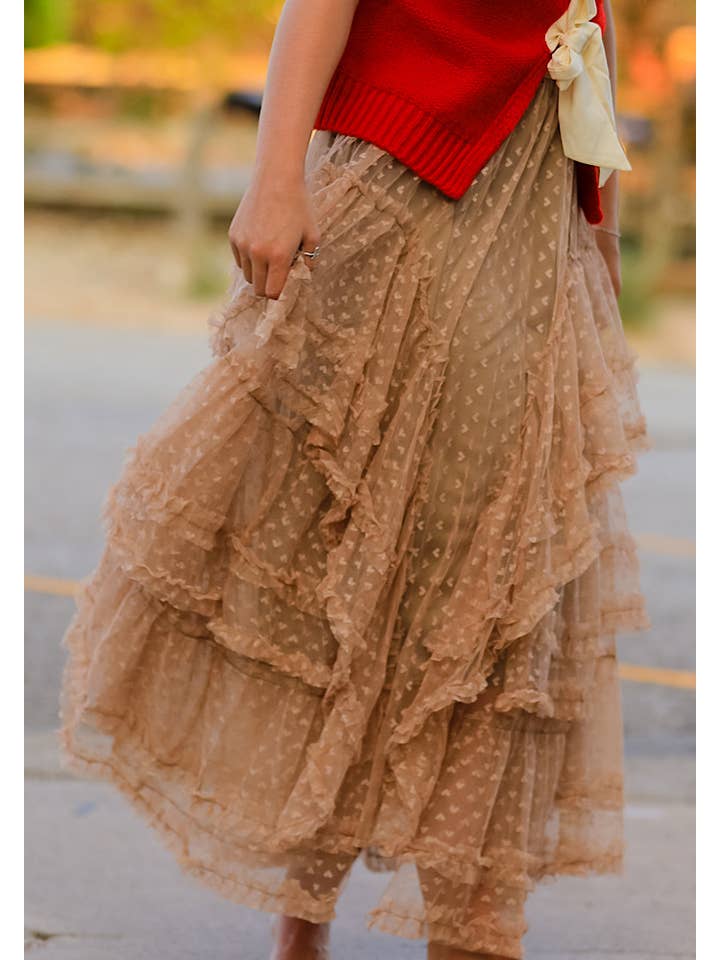 Miss Sparkling - Wholesale Skirt - Women's - Mesh ruffle maxi skirt10