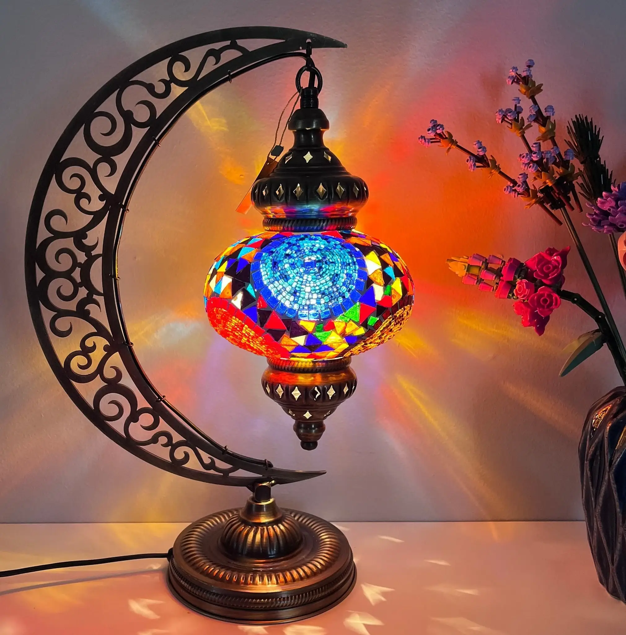 Mediterranean Collection - Wholesale Accent/Desk Lamp - Turkish Mosaic Moon Lamps3