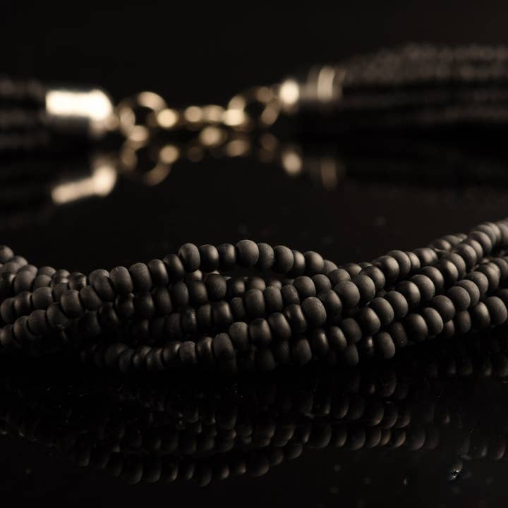 Mazzega Art & Design - Wholesale Beaded/Pearl Necklace - Murano Torchon Mat Necklace, 9 strands of intertwined rare satin pastel vintage 1980s seed beads (approximately 50 cm in length), hypoallergenic clasp.6