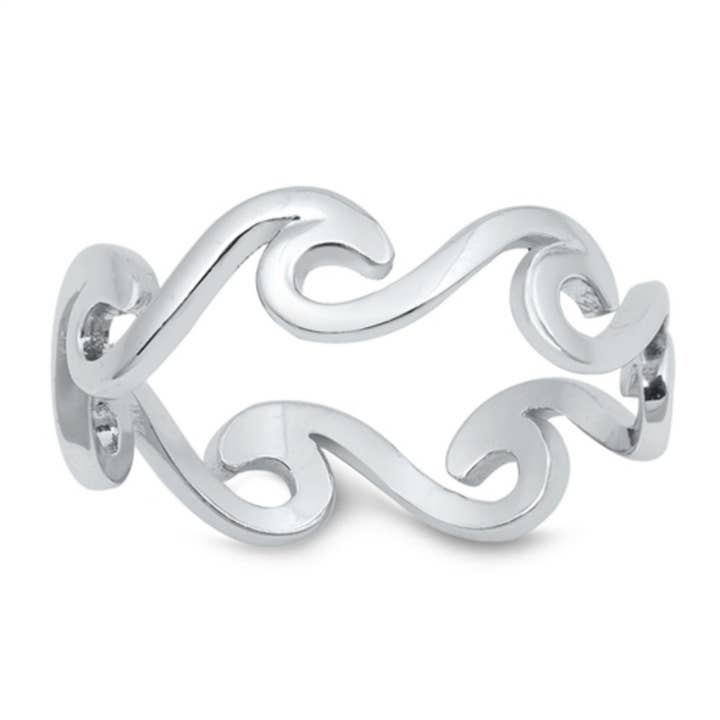 Bague ondulée en argent sterling, anneau d'orteil ondulé, anneau de pouce ondulé, anneau ondulé 925 mm, robuste, pour femmes de la taille 4 à la taille 12 pour la vente par CALIFORNIA TOE RINGS
