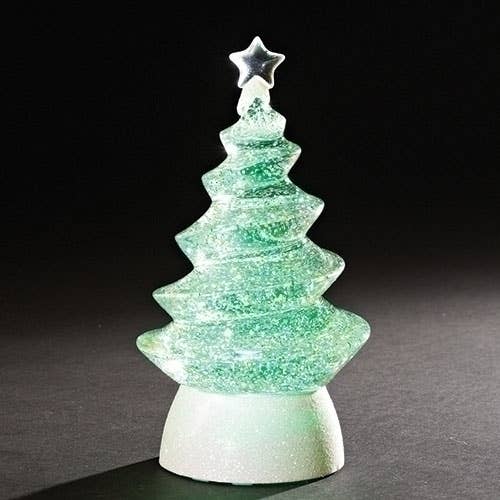 Lighted Swirl Tree Dome; Glittered Base for wholesale by Roman
