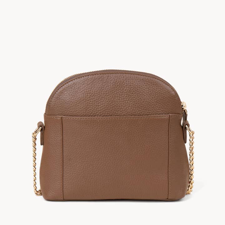 Assots London – wholesale Crossbody bag – Women's – 'DOVE' Tan Pebble Grain Real Leather Crossbody Bag4
