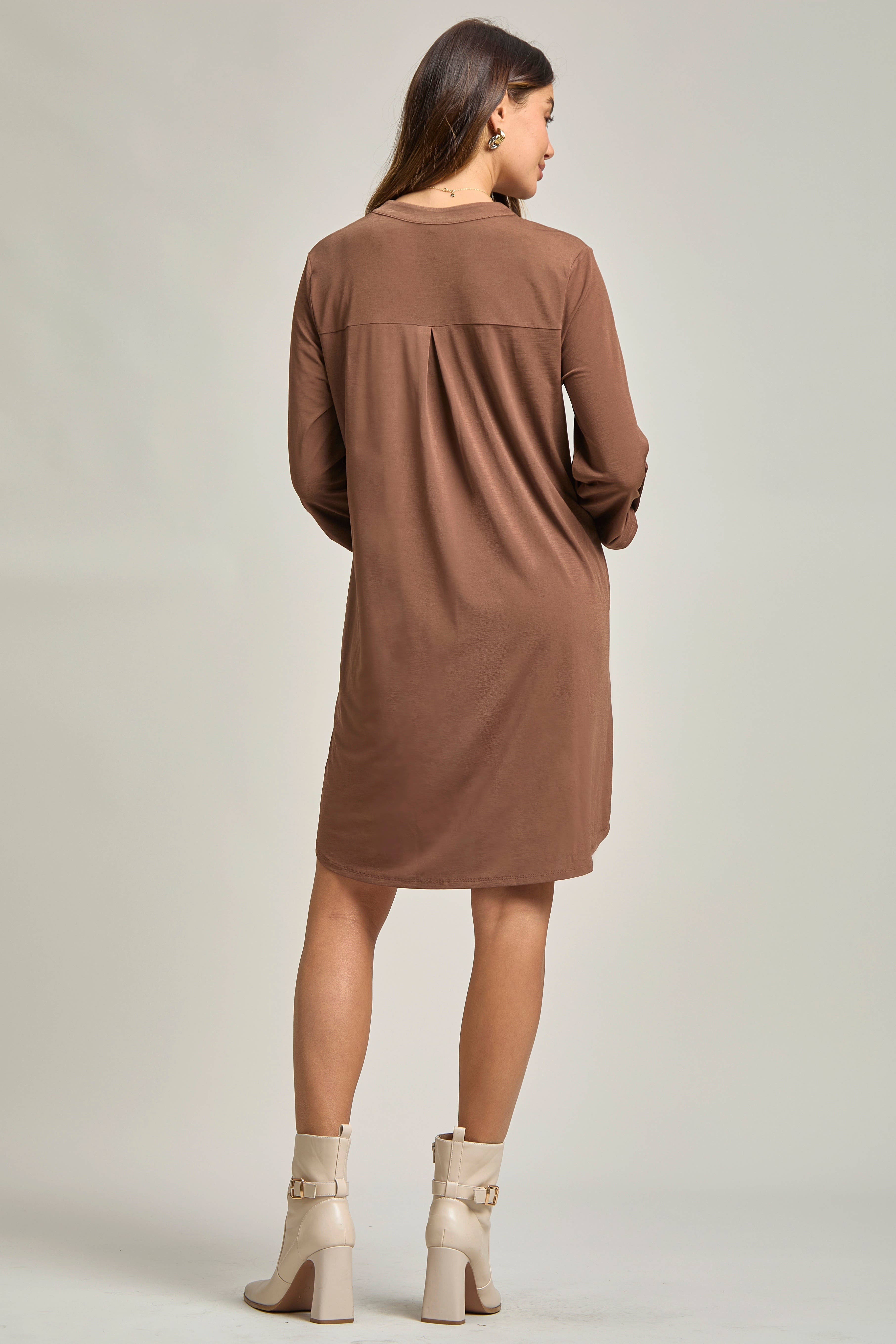 Dear Scarlett - Wholesale Dress - Women's - Solid A line 3/4 Sleeve Dress9