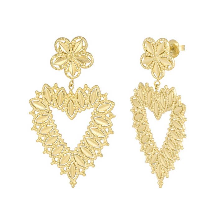 Oorbellen Statement Heart voor wholesale door Sansira Jewelry