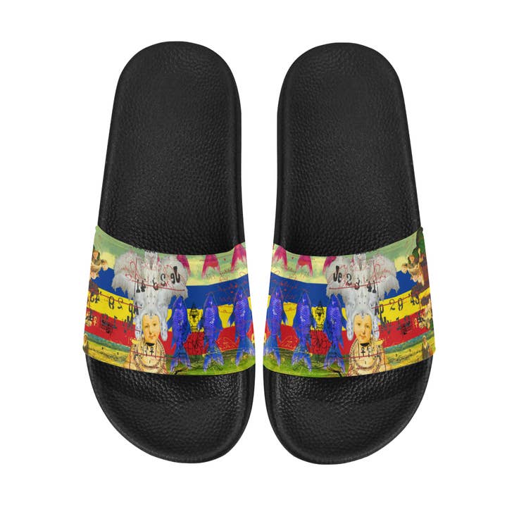 THE WHITE FEATHER HEADDRESS Slides para Homem por atacado de Bønes and Balløøns