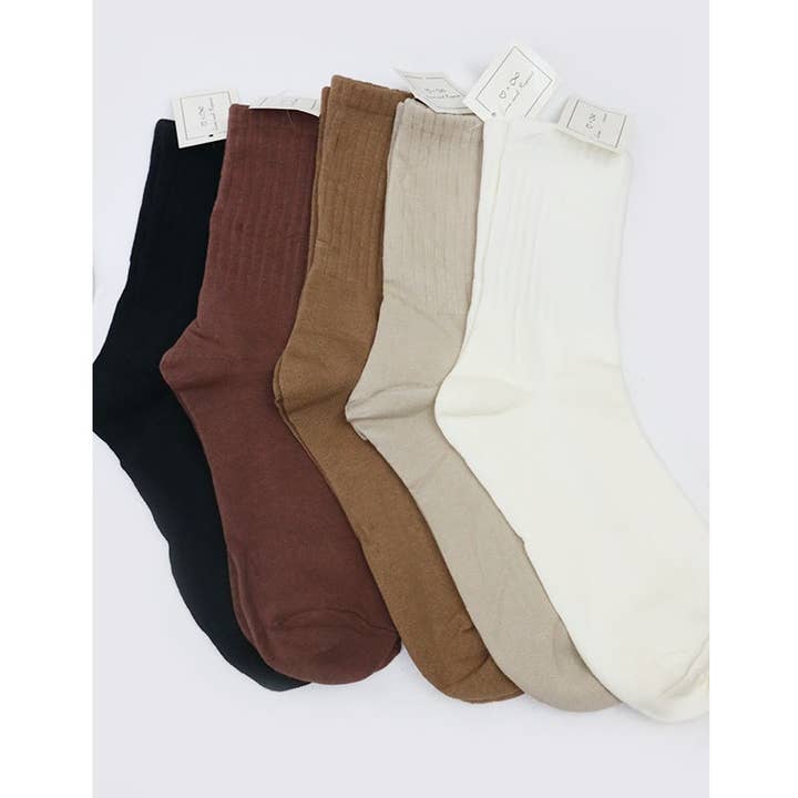 MIX COLOR Basic Style All Year Neutral Tone Socks for wholesale on Faire0