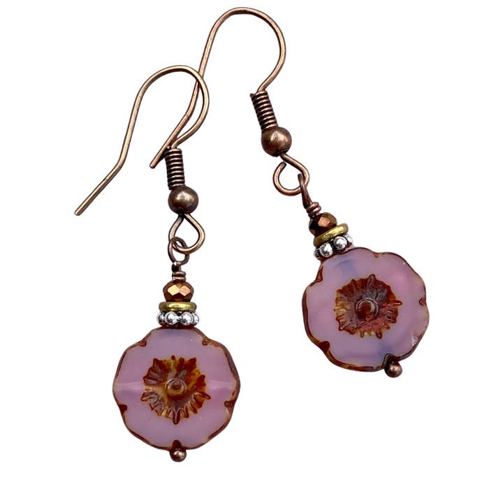 Casa Kira - Wholesale Dangle Earrings - Desert Flower Earring, Pink2