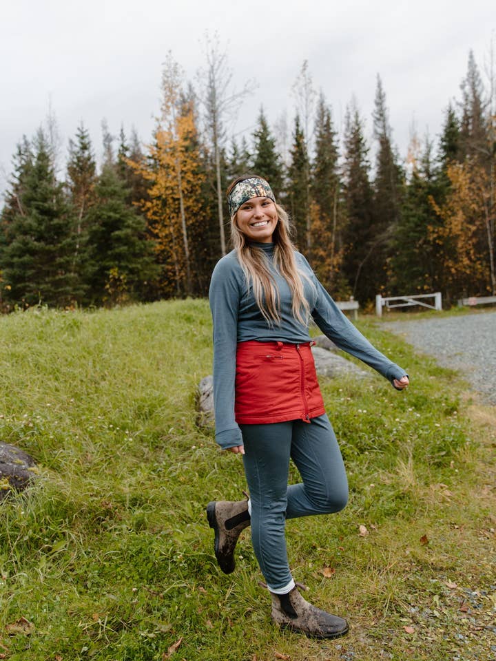 Slate Merino Wool Isostatic T-Neck Top for wholesale on Faire6