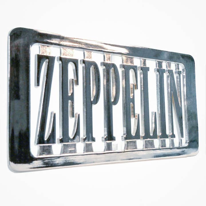 Led Zeppelin Logo Silver Chrome Buckle Belt Buckle for wholesale by Rockabilia