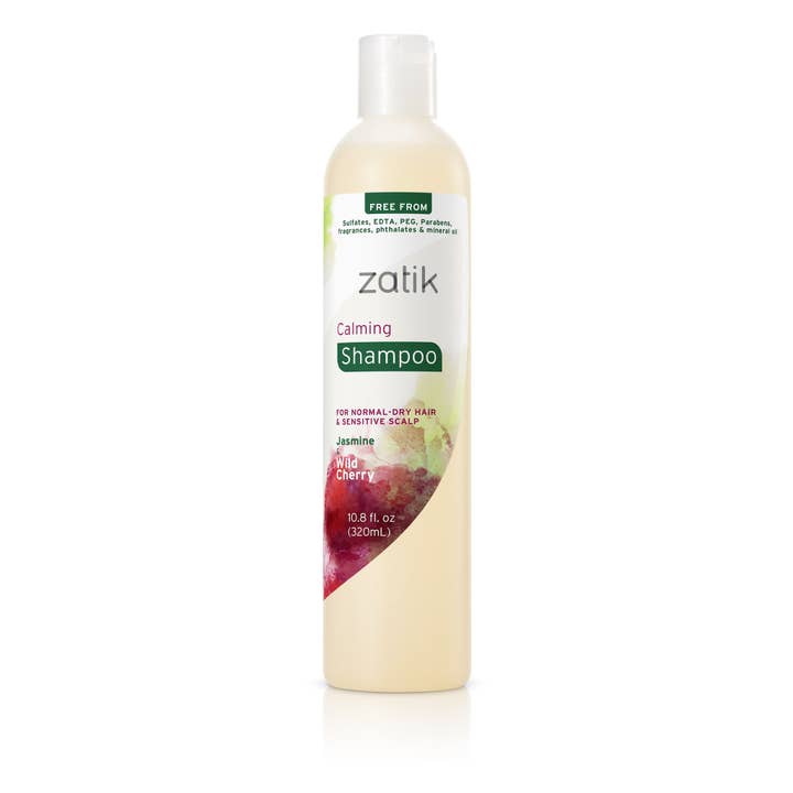 Zatik Naturals - Wholesale Hair Shampoo - Calming Shampoo, Jasmine & Wild Cherry, 10.8 fl oz