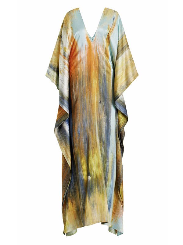 VERT Maxi à imprimé ailes de chauve-souris avec fente en V en vente sur Faire3