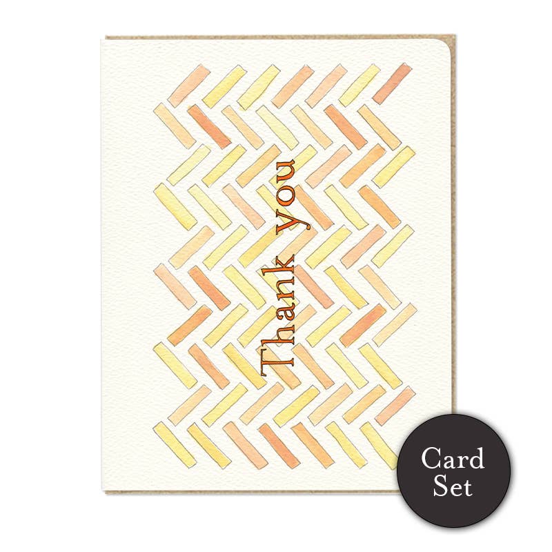 Gotamago - Wholesale Thank You Card - Herringbone Thank You Card Set of 60
