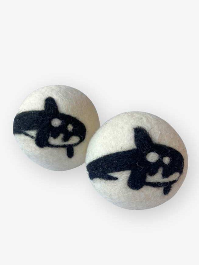 Handgefilzte Wolltrocknerbälle - Orcas, 2er-Set für den Großhandel von Ganesh Himal Trading