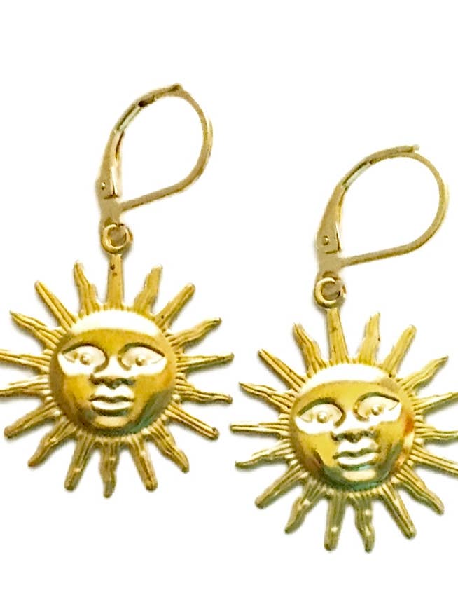 Brass Sun Earrings for wholesale by Dreamspirit