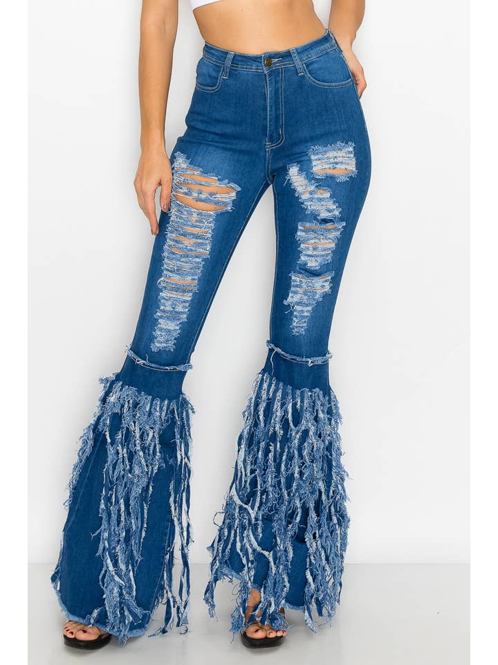 Denim Zone U.S.A. - Wholesale Jeans - Women's - JZ-040 41 042 HIGH WAISTED STRETCHY BELL BOTTOMS WOMEN JEANS