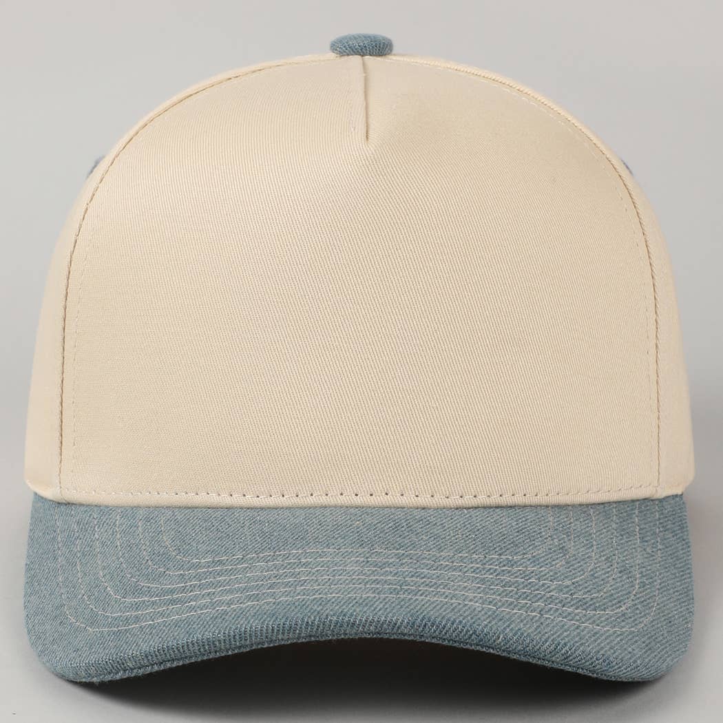 Fashion City - Wholesale Baseball Cap - Unisex - Plain Two-Tone Canvas Cotton Trucker Hat80