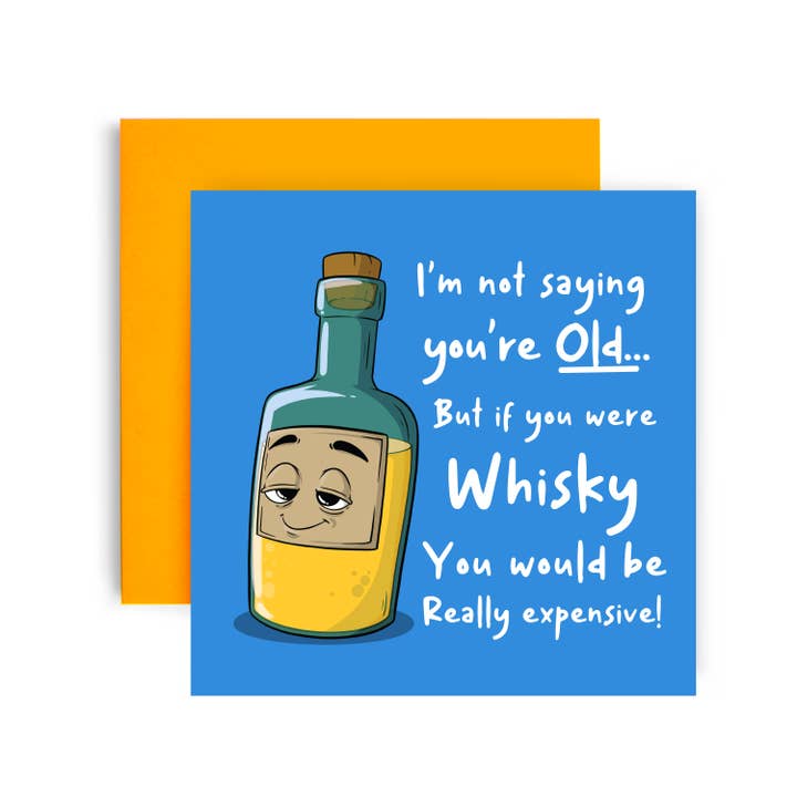 Funny Whisky Birthday Card for Dad or Grandad for wholesale by Huxters