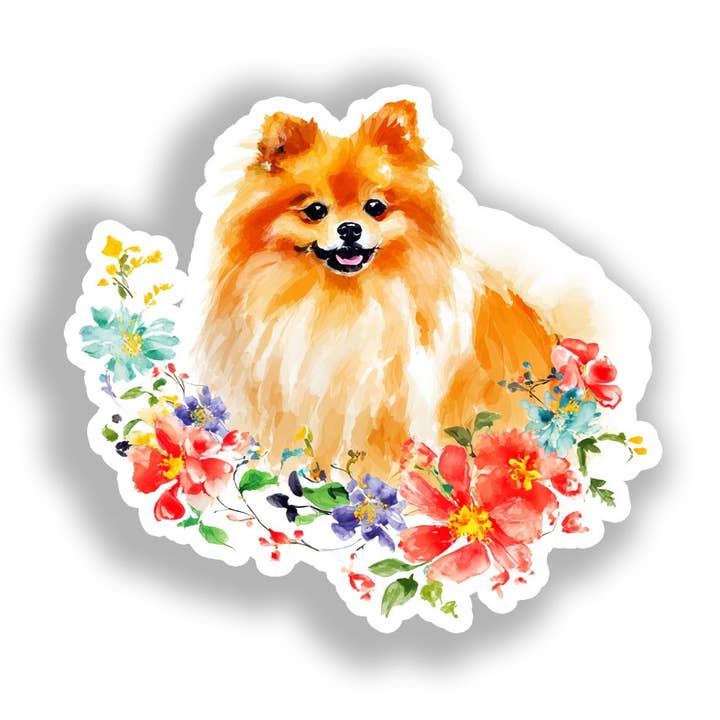 Adesivo per Auto Cane di Razza Pomerania # A017518 per la vendita all'ingrosso da parte di Yoonek Graphics