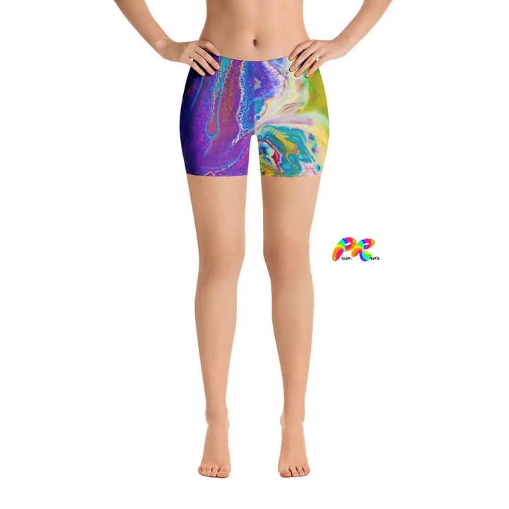Fluidity Festival Yoga Shorts for wholesale by Prism Raves