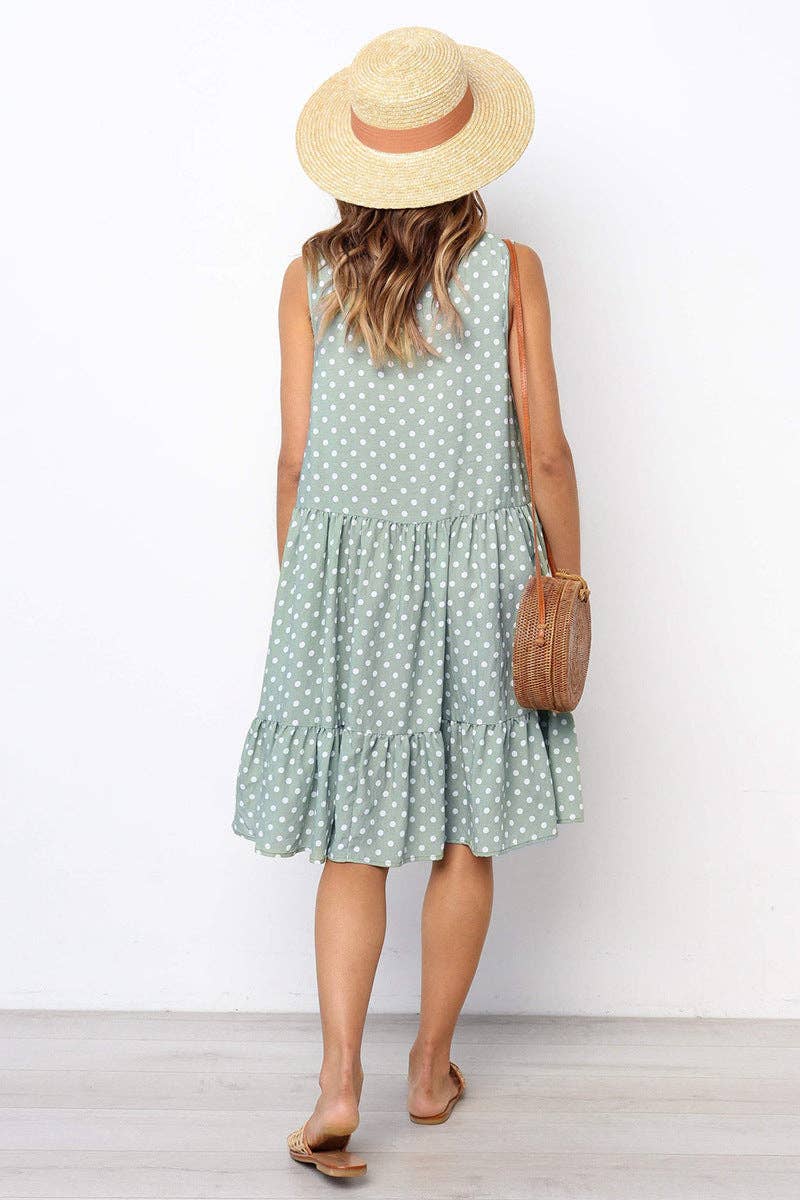 Sharon Tatem Fashion LLC - Wholesale Dress - Women's - Dress Sexy Boho Beach Sundress Women Floral Printed Polka Dot14